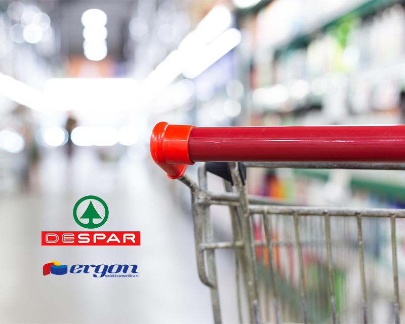 interno supermercato con logo despar