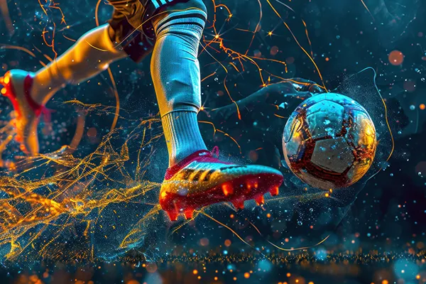 Ai e calcio: una persona sta calciando un pallone da calcio